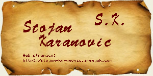Stojan Karanović vizit kartica